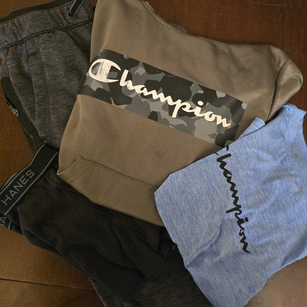 Complete Boys Outfit! Champion Tshirt-Champion Sweatshirt-pants And Boxer Briefs